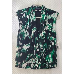 Pink Tartan multi color wrap tank blouse